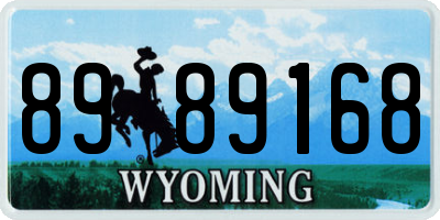 WY license plate 8989168
