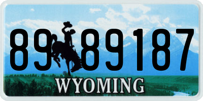 WY license plate 8989187