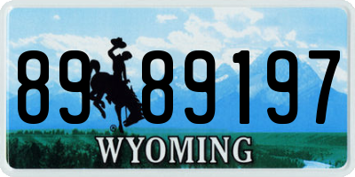WY license plate 8989197