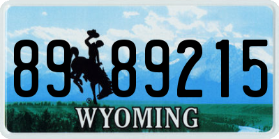 WY license plate 8989215