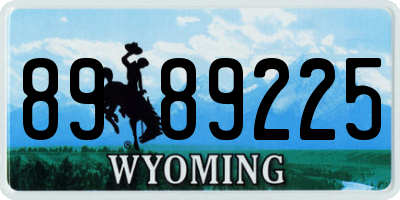 WY license plate 8989225