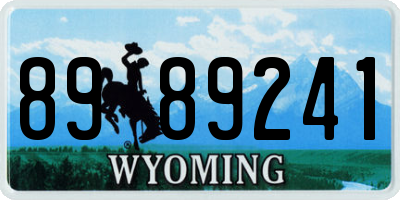 WY license plate 8989241