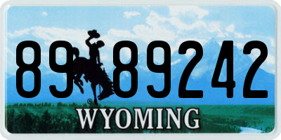 WY license plate 8989242