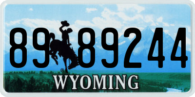 WY license plate 8989244