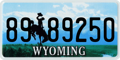 WY license plate 8989250