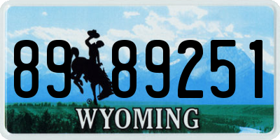 WY license plate 8989251