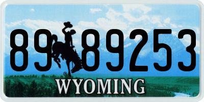 WY license plate 8989253