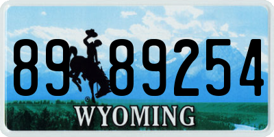 WY license plate 8989254