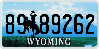 WY license plate 8989262