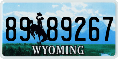 WY license plate 8989267