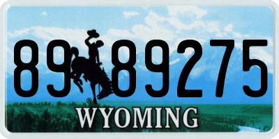 WY license plate 8989275
