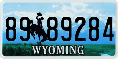 WY license plate 8989284