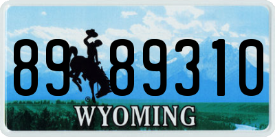 WY license plate 8989310