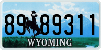 WY license plate 8989311