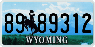 WY license plate 8989312
