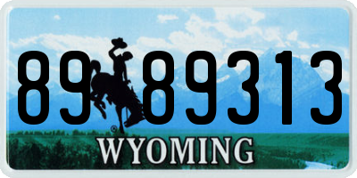WY license plate 8989313