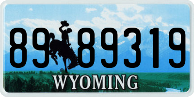 WY license plate 8989319