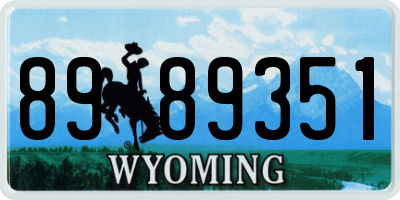 WY license plate 8989351