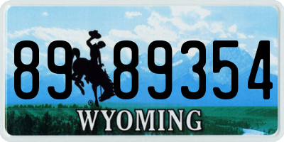 WY license plate 8989354