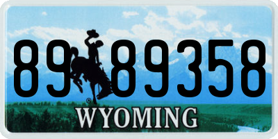 WY license plate 8989358