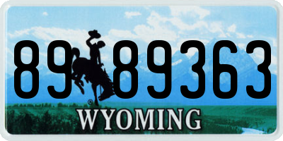 WY license plate 8989363