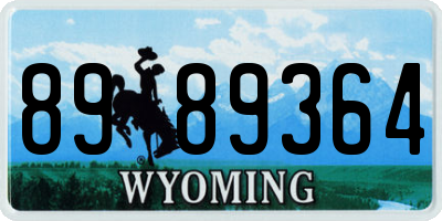 WY license plate 8989364
