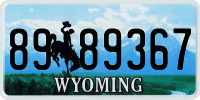 WY license plate 8989367