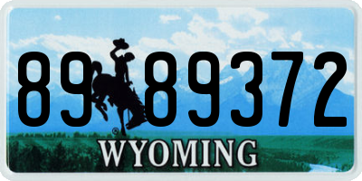 WY license plate 8989372