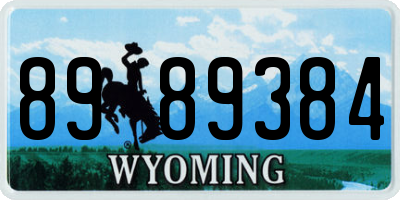 WY license plate 8989384