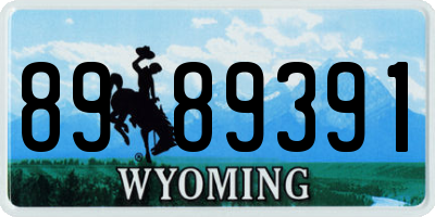 WY license plate 8989391