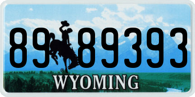 WY license plate 8989393