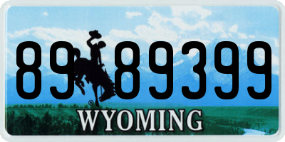 WY license plate 8989399