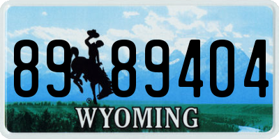WY license plate 8989404