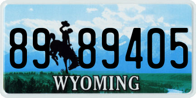 WY license plate 8989405