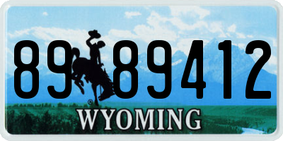 WY license plate 8989412
