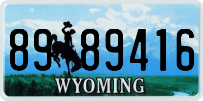 WY license plate 8989416