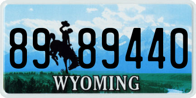 WY license plate 8989440