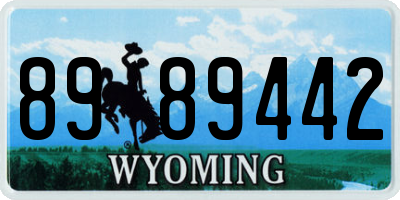 WY license plate 8989442