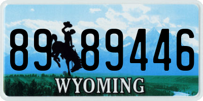 WY license plate 8989446