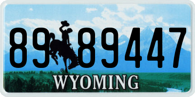 WY license plate 8989447
