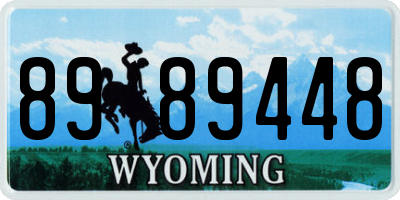 WY license plate 8989448