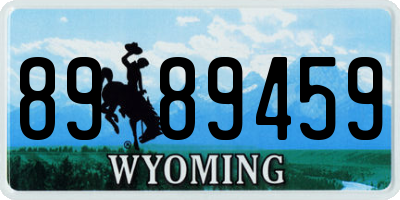 WY license plate 8989459
