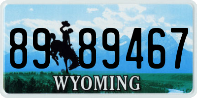 WY license plate 8989467