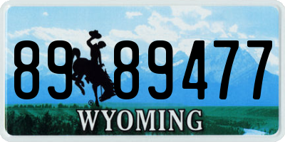 WY license plate 8989477