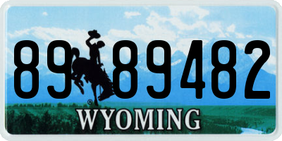 WY license plate 8989482