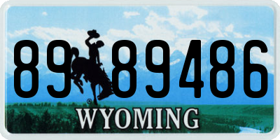 WY license plate 8989486