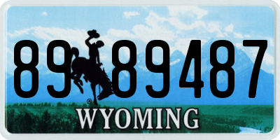 WY license plate 8989487