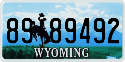 WY license plate 8989492