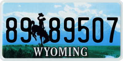WY license plate 8989507