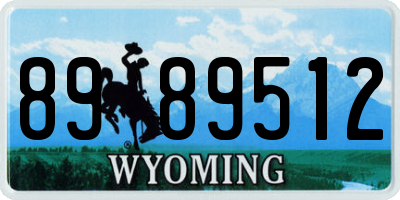 WY license plate 8989512